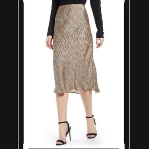 Silk midi skirt